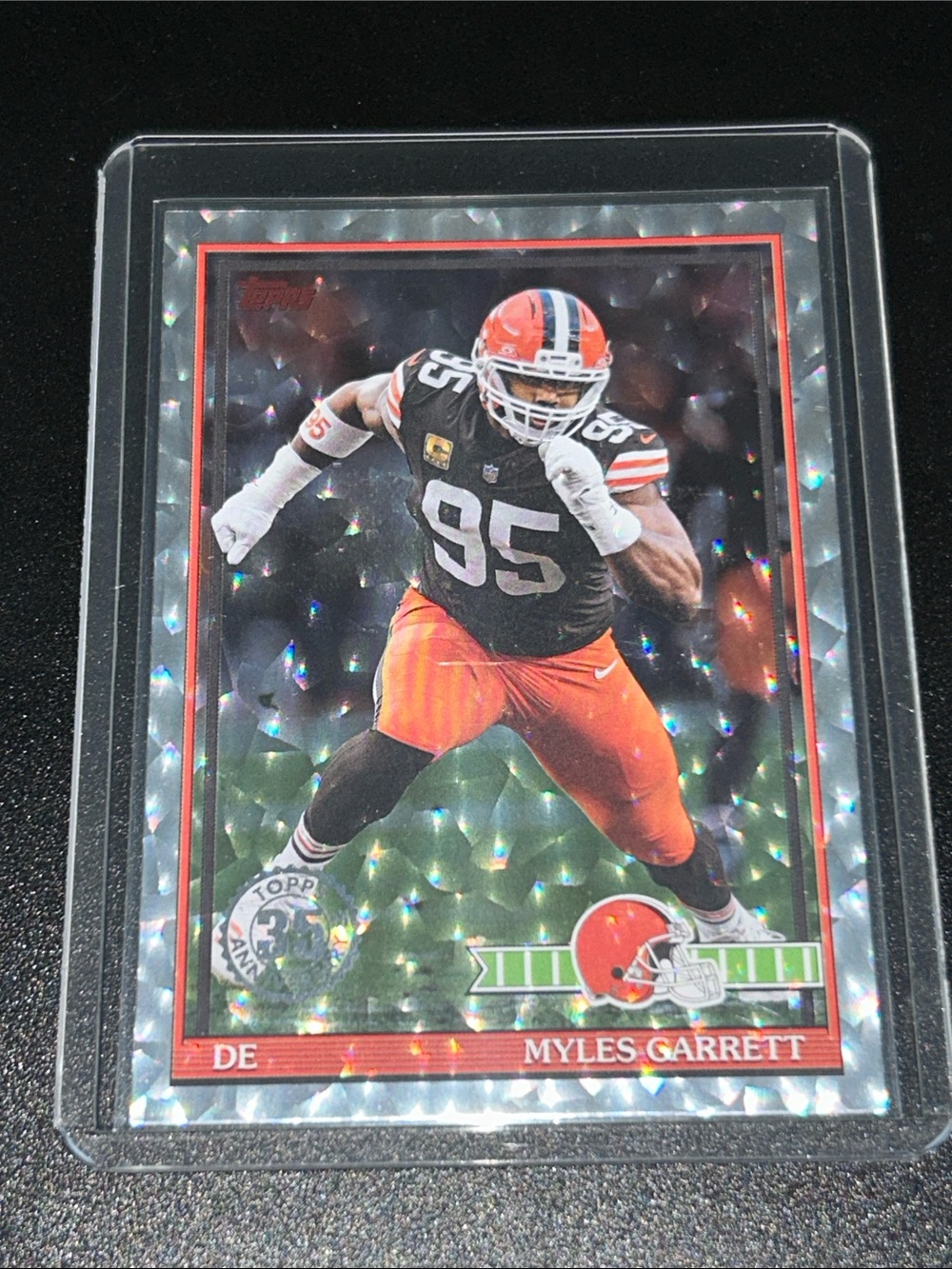 2026 Topps Myles Garrett #91TF-26 35th Anniversary Diamante Crackle Foil